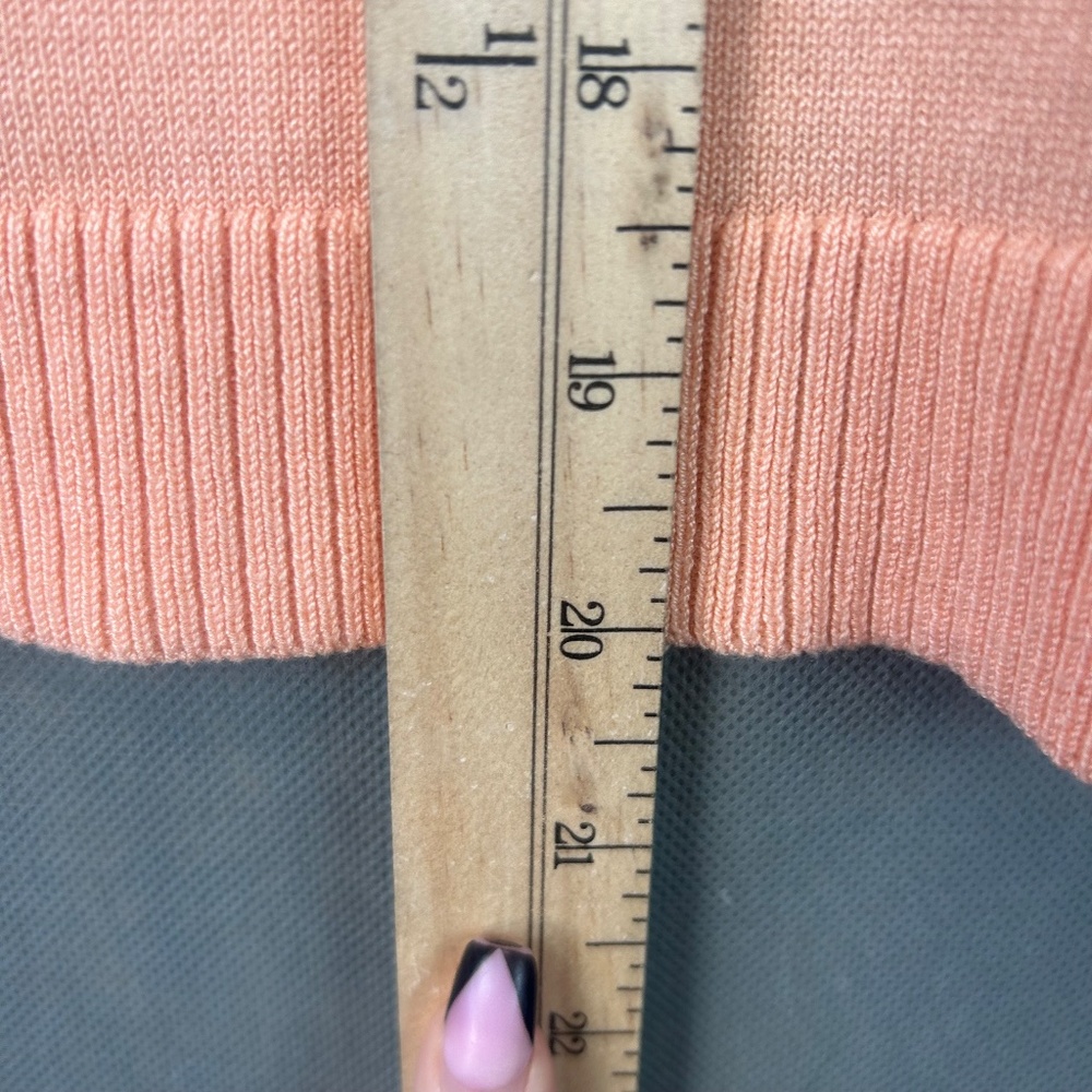 89TH & Madison Sweater Women's Open Ribbed Front Cardigan Salmon Pink Size Med - Picture 9 of 10